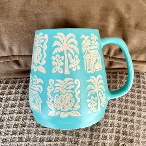 Beautiful SET OF FOUR Opalhouse ceramic mugs. Large size. Aqua color.